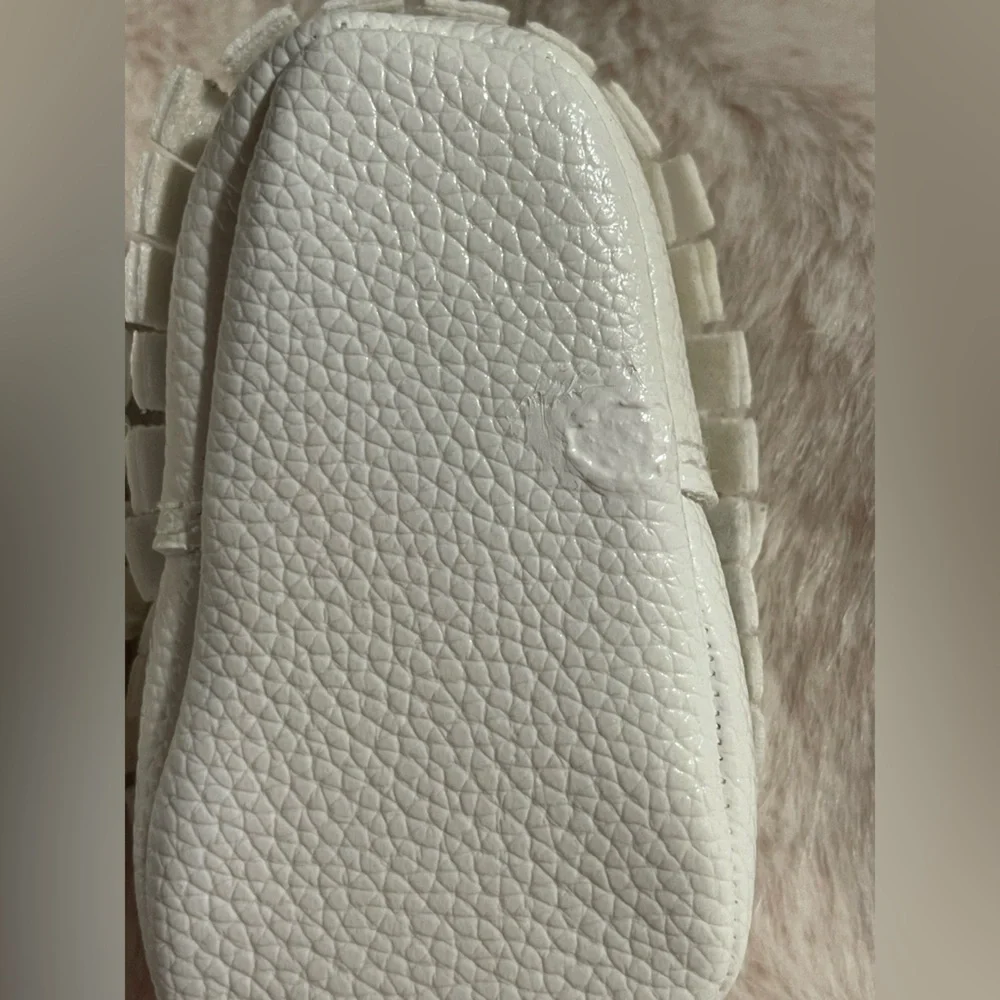 White Baby Moccasins with Bow